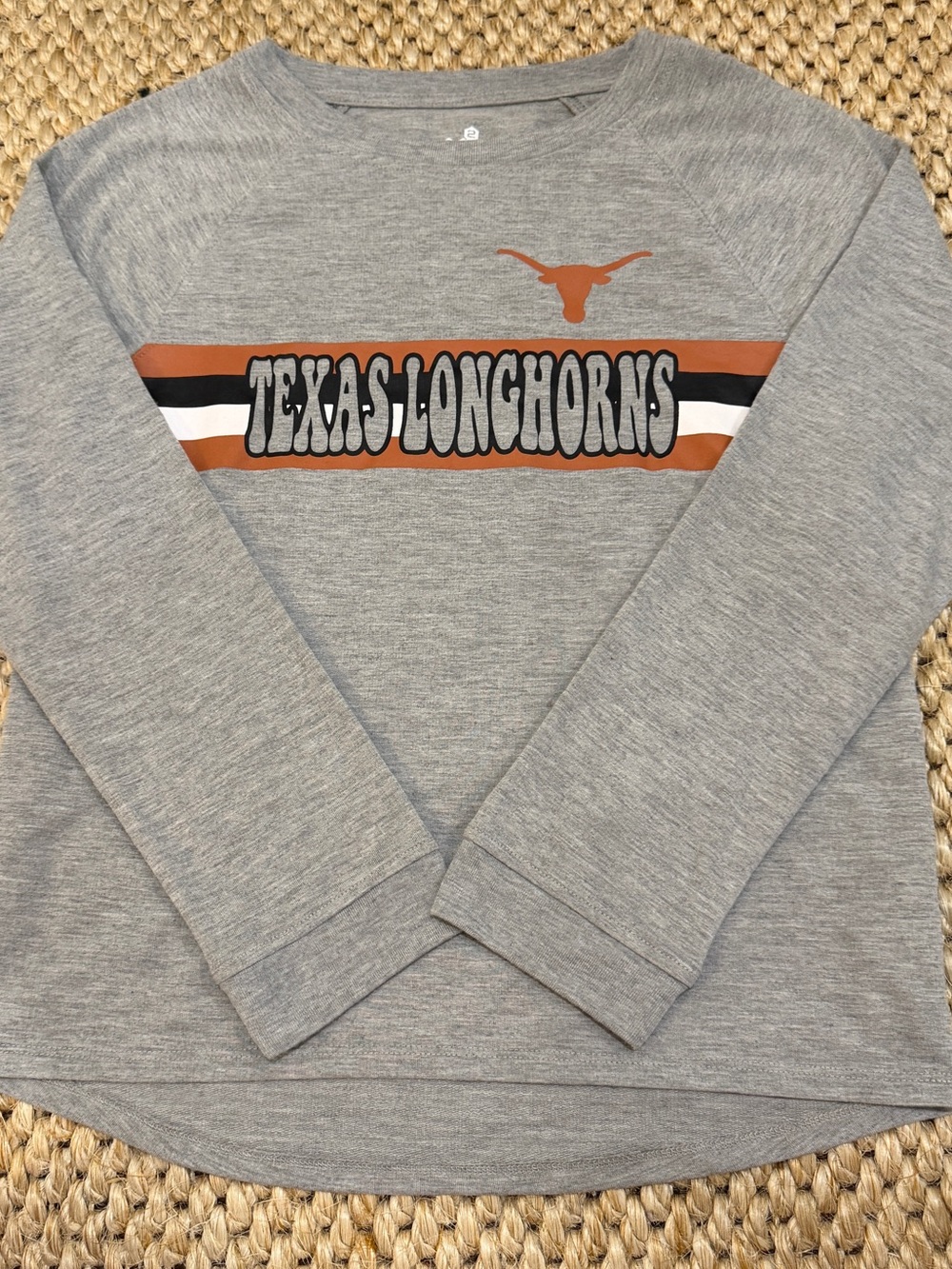 NWOT Girls Texas Longhorns Youth Gray Long-Sleeve Shirt Size 14